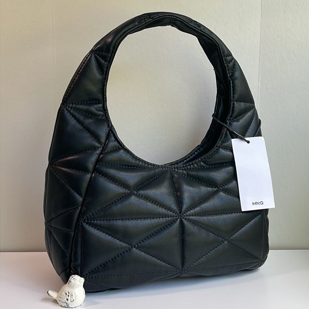Mango Black Quilted Shoulder Bag New With Tag 🏷️